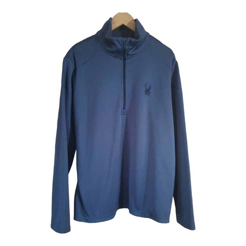 Spyder Mens 1/4 Zip Fleece Lined Gray Pullover Size XL - Picture 6 of 6